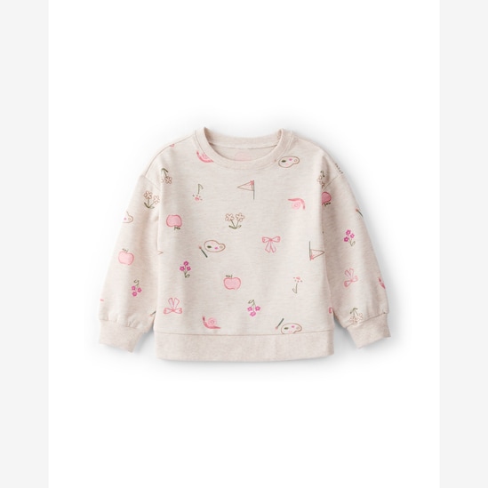 Blusa de moletom infantil pinturas mescla - bege | Carter's