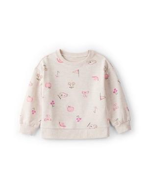 Blusa de moletom infantil pinturas mescla - bege | Carter's