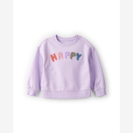 Blusa de moletom infantil happy - lilás | Carter's