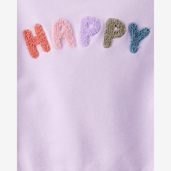 Blusa de moletom infantil happy - lilás | Carter's