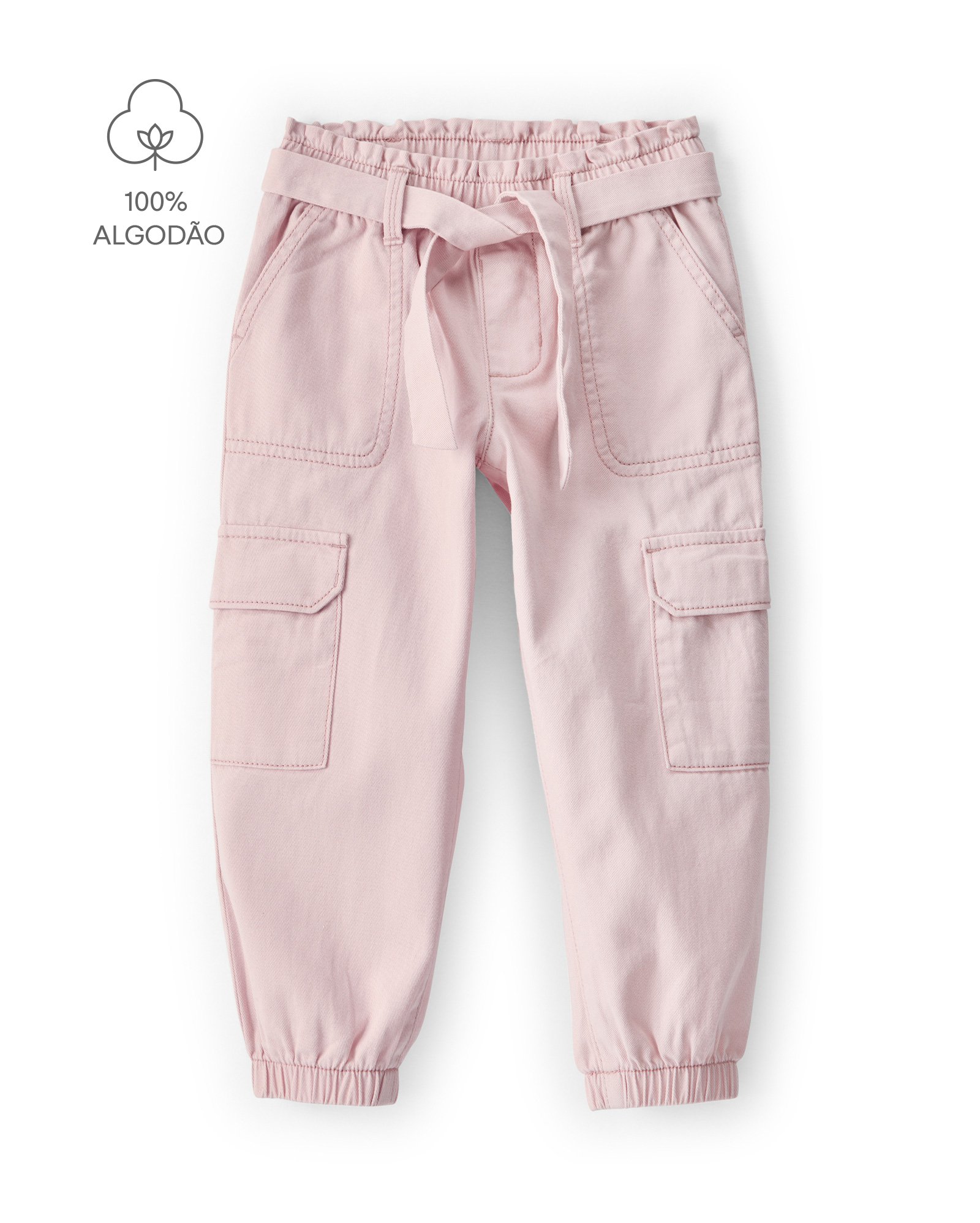 Calça infantil clochard cargo - rosa | Carter's