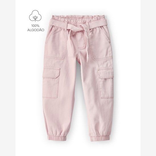 Calça infantil clochard cargo - rosa | Carter's
