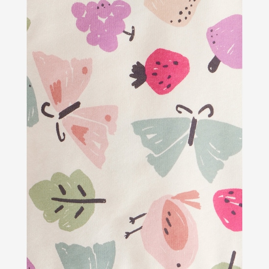 Conjunto longo moletom infantil 2 peças borboletas - bege | Carter's