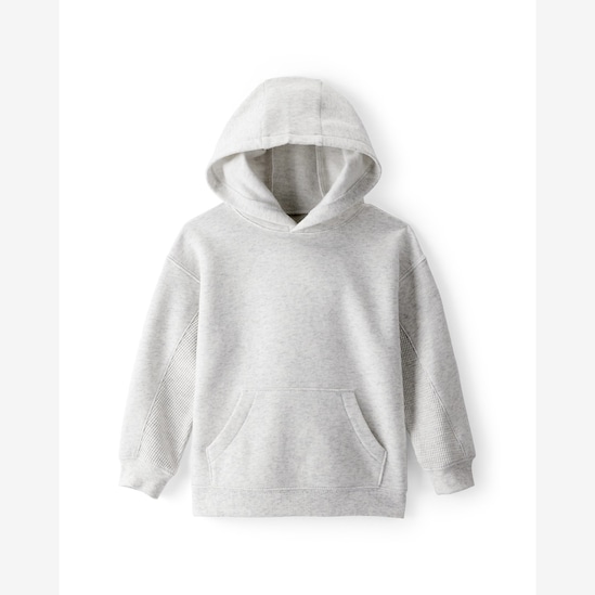 Blusa de moletom infantil mescla com capuz - cinza | Carter's