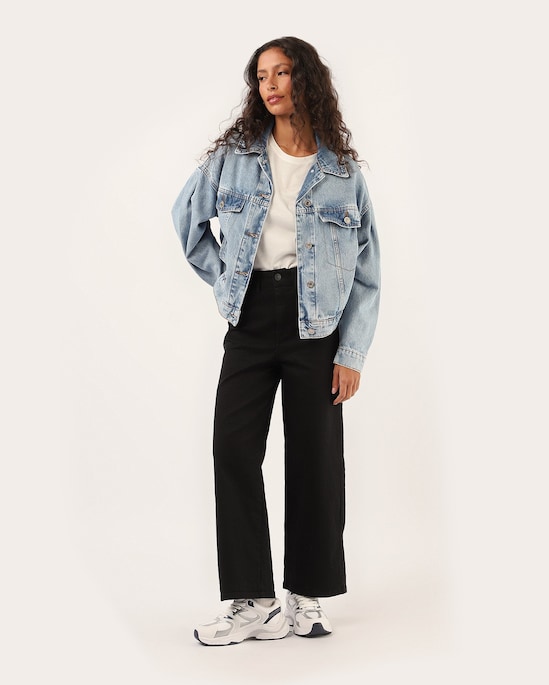Jaqueta jeans feminina oversized - denim claro | Pool Jeans