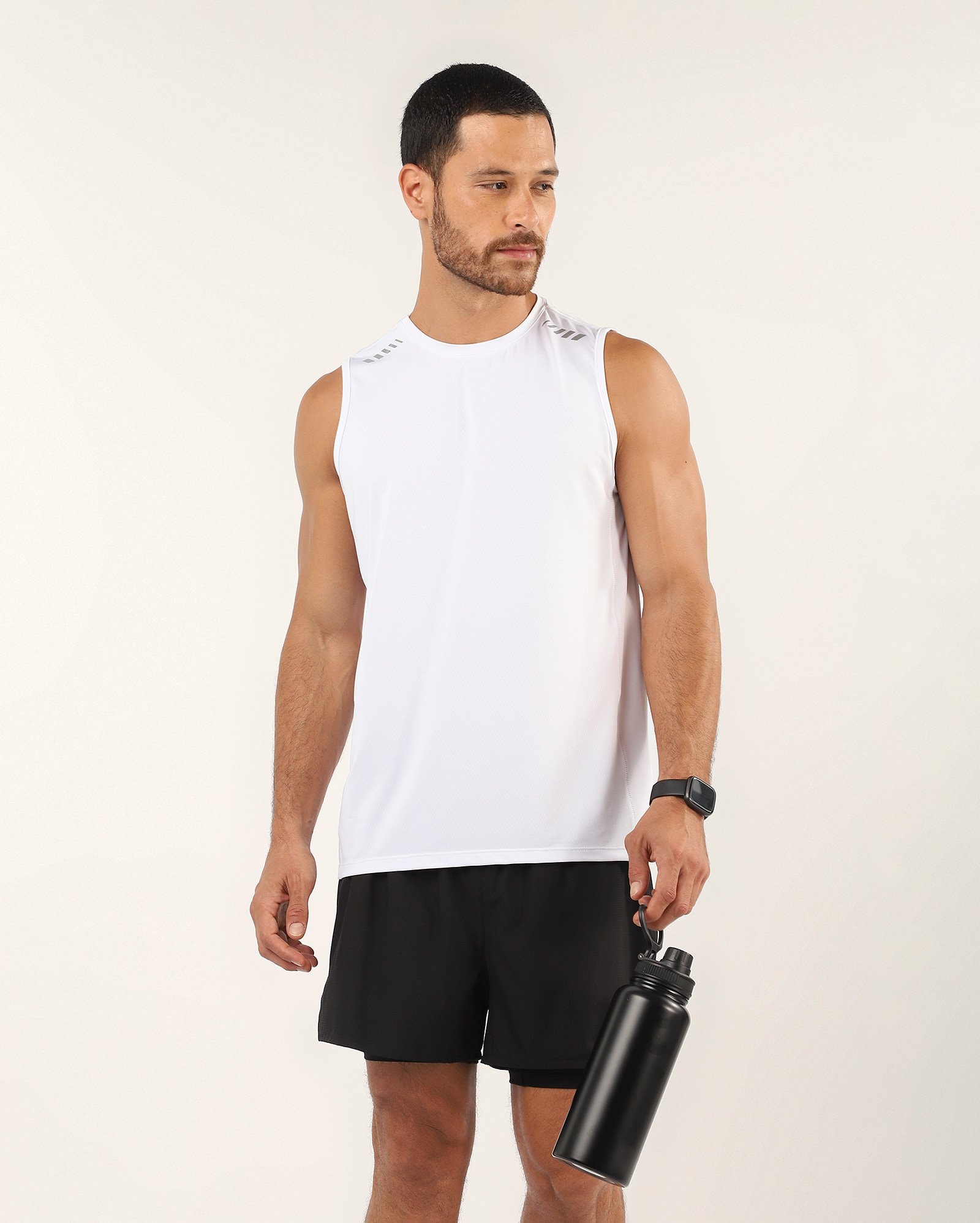 Regata de corrida masculina refletiva - Branco | Body Work