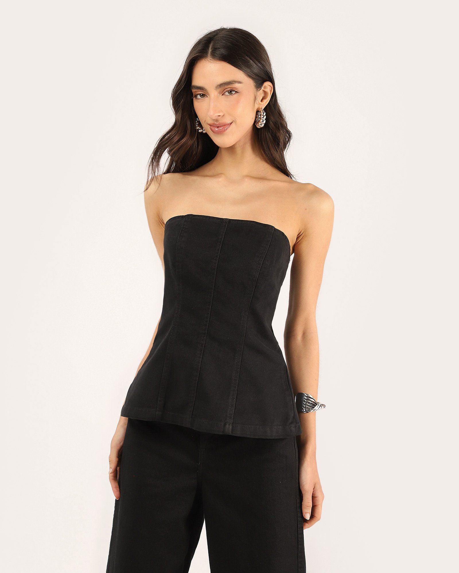 Top corset sarja rodada – preta