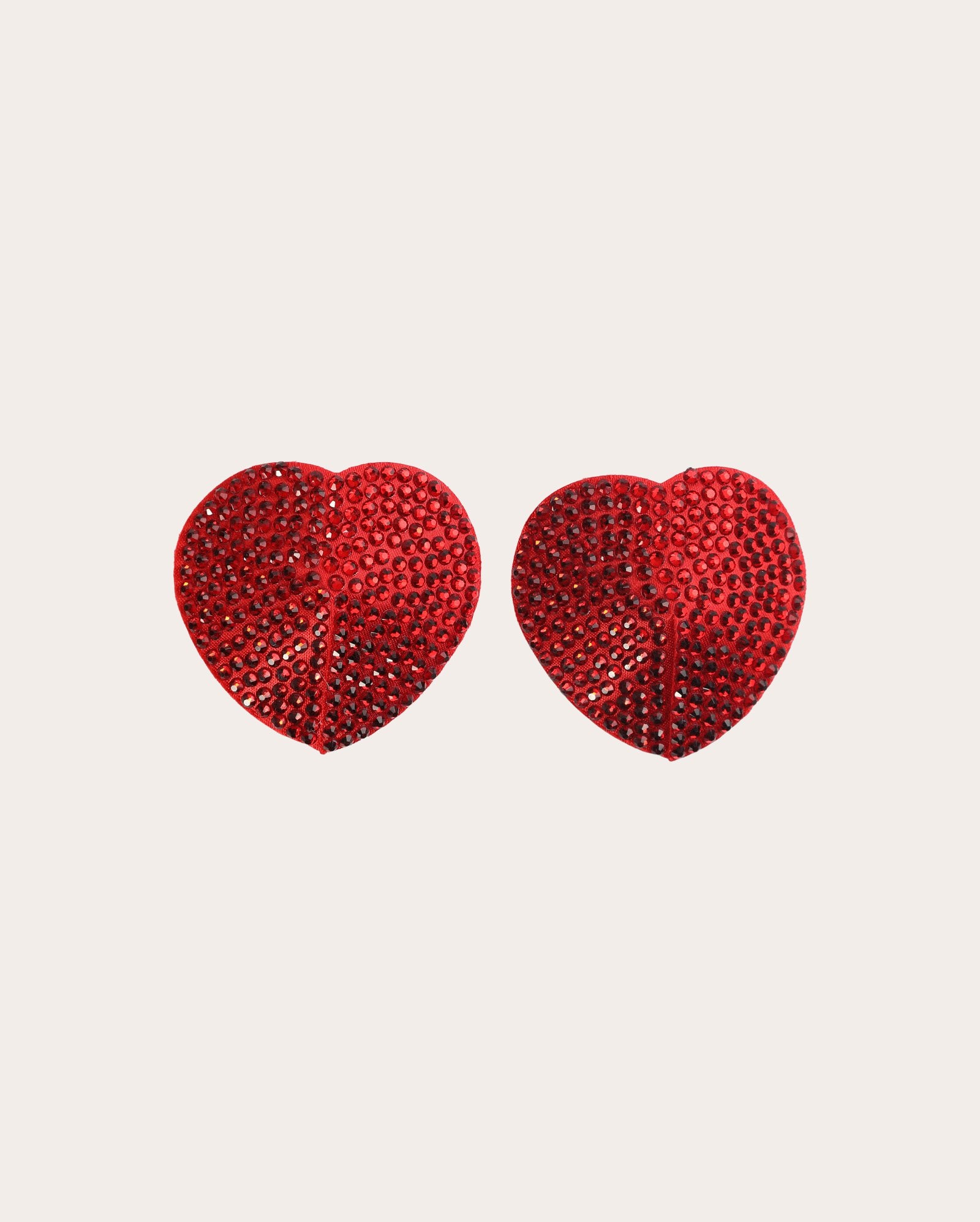 Sutiã adesivo de coração com strass - vermelho