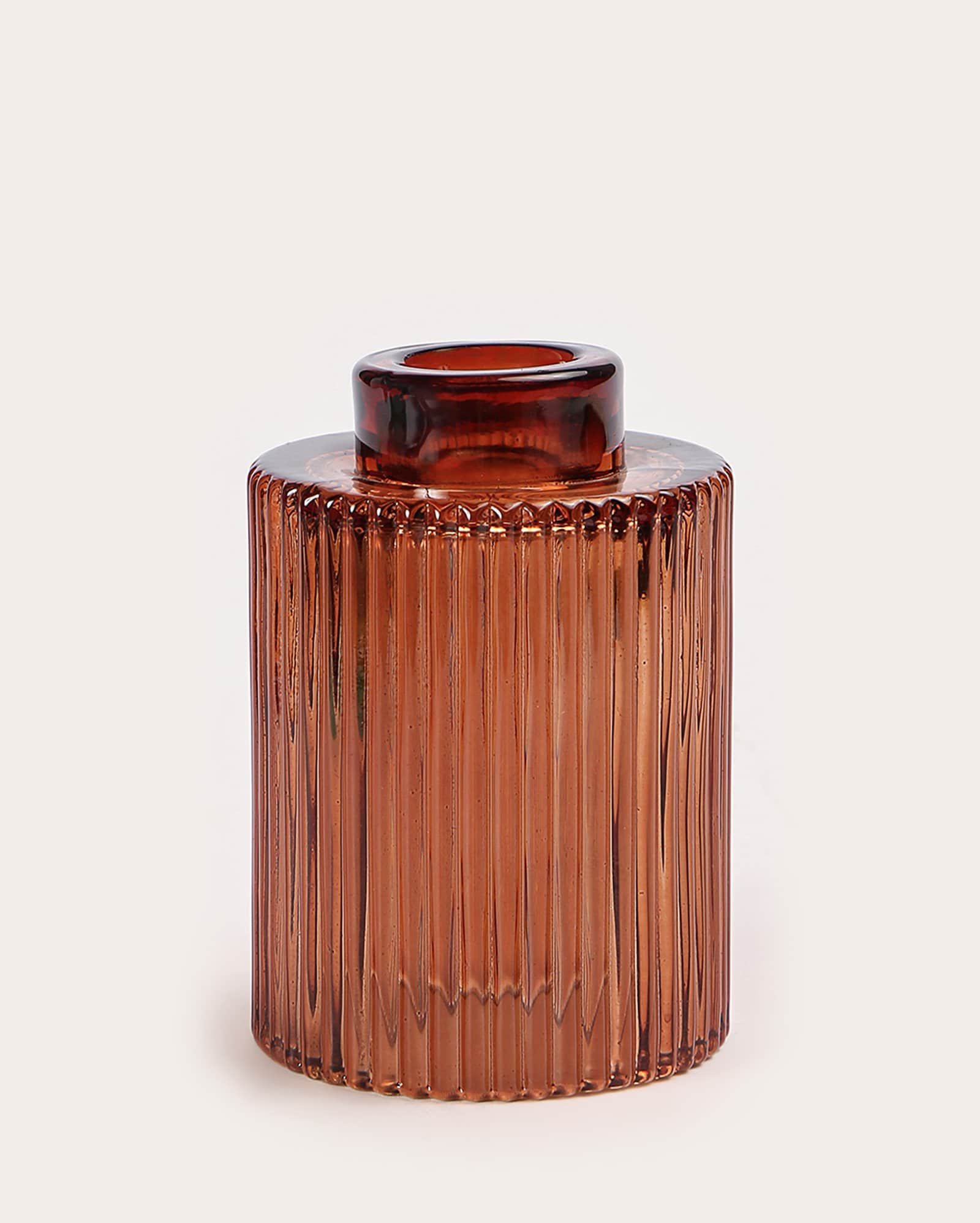 Porta-vela vidro Gaspar 9x6cm - marrom | Casa Riachuelo