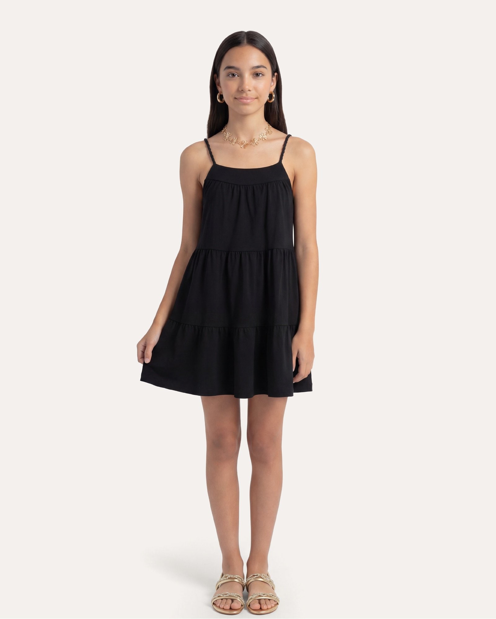 Vestido infantil evasê 3 marias 6-14A - preto