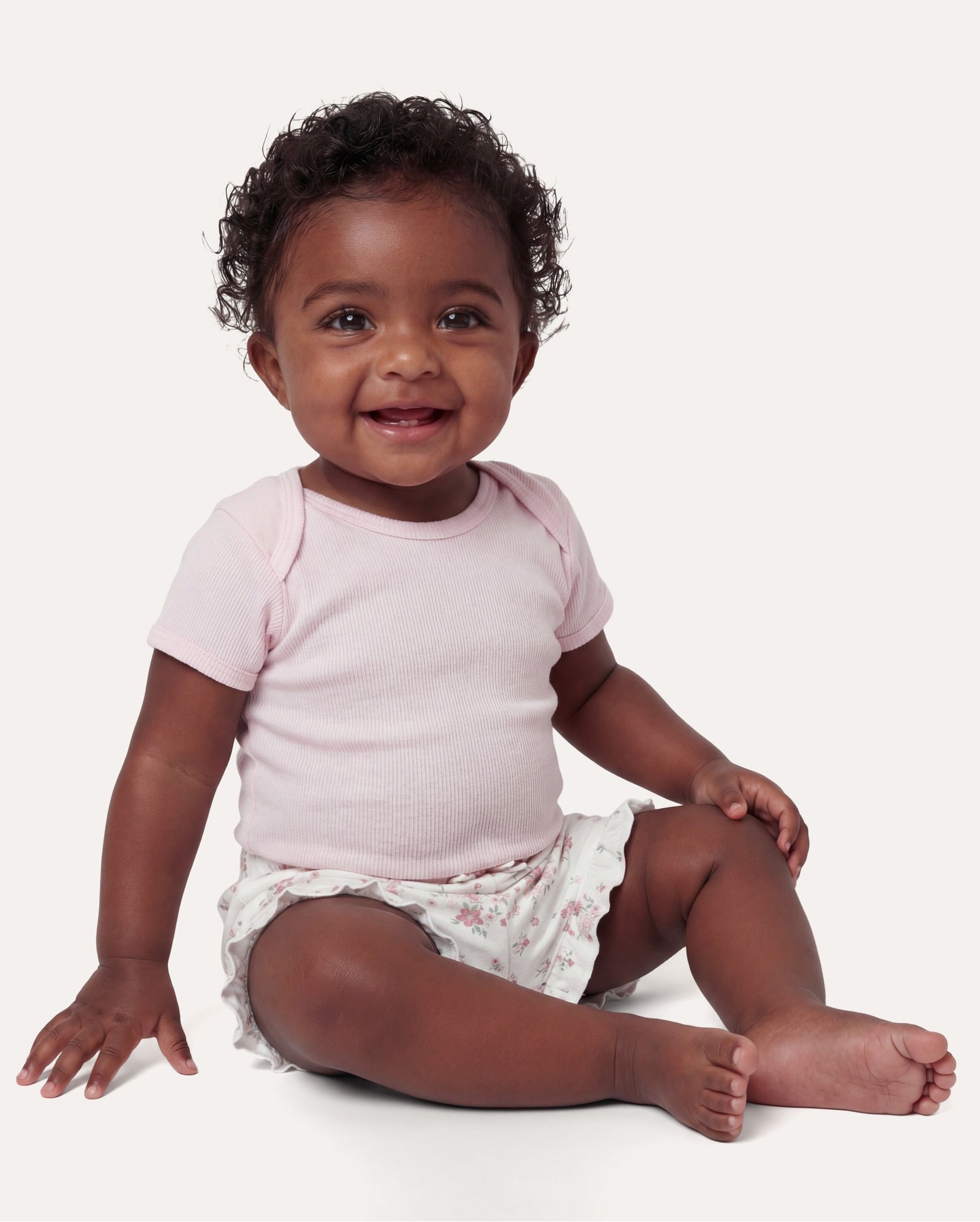 Short bebê em malha com babados - Branco