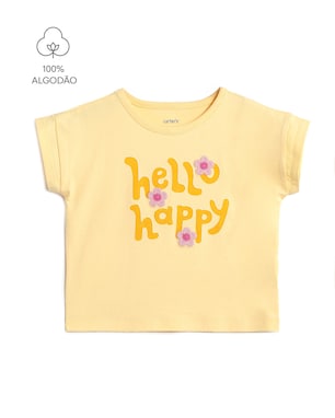 Camiseta infantil estampa com bordados | Carter’s