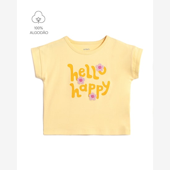 Camiseta infantil estampa com bordados | Carter’s