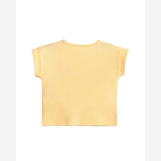 Camiseta infantil estampa com bordados - amarela | Carter’s