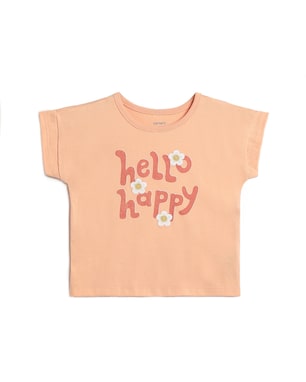 Camiseta infantil hello happy - laranja | Carter's