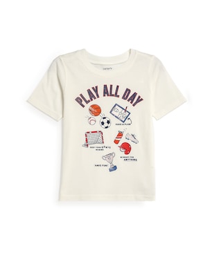 Camiseta infantil esportes - branca | Carter's