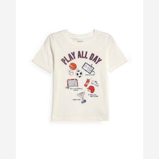 Camiseta infantil esportes - branca | Carter's