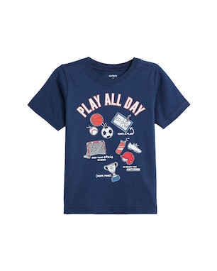 Camiseta infantil play - azul | Carter's