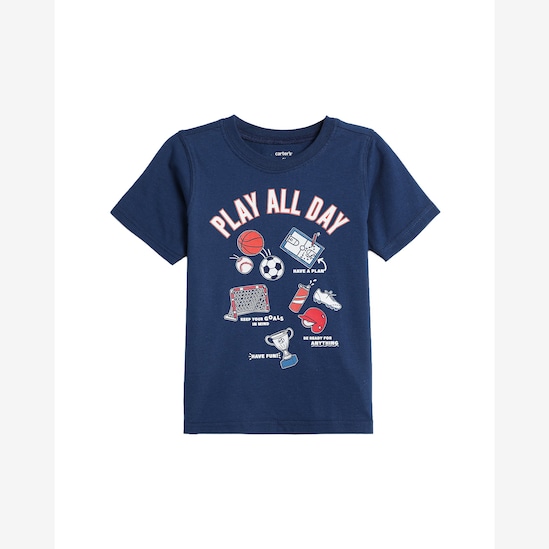 Camiseta infantil play - azul | Carter's
