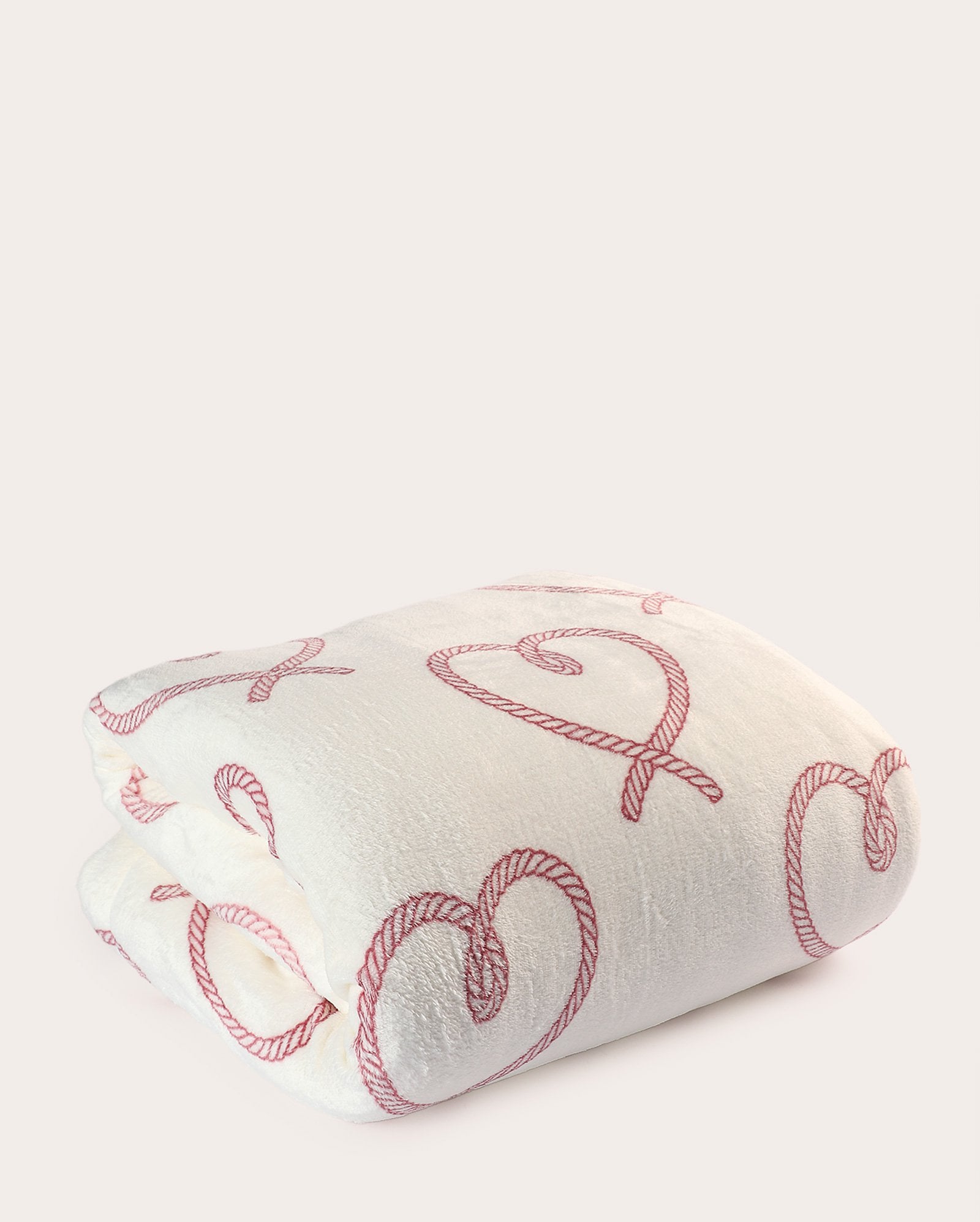 Manta solteiro fleece com sherpa coração - branca | Casa Riachuelo