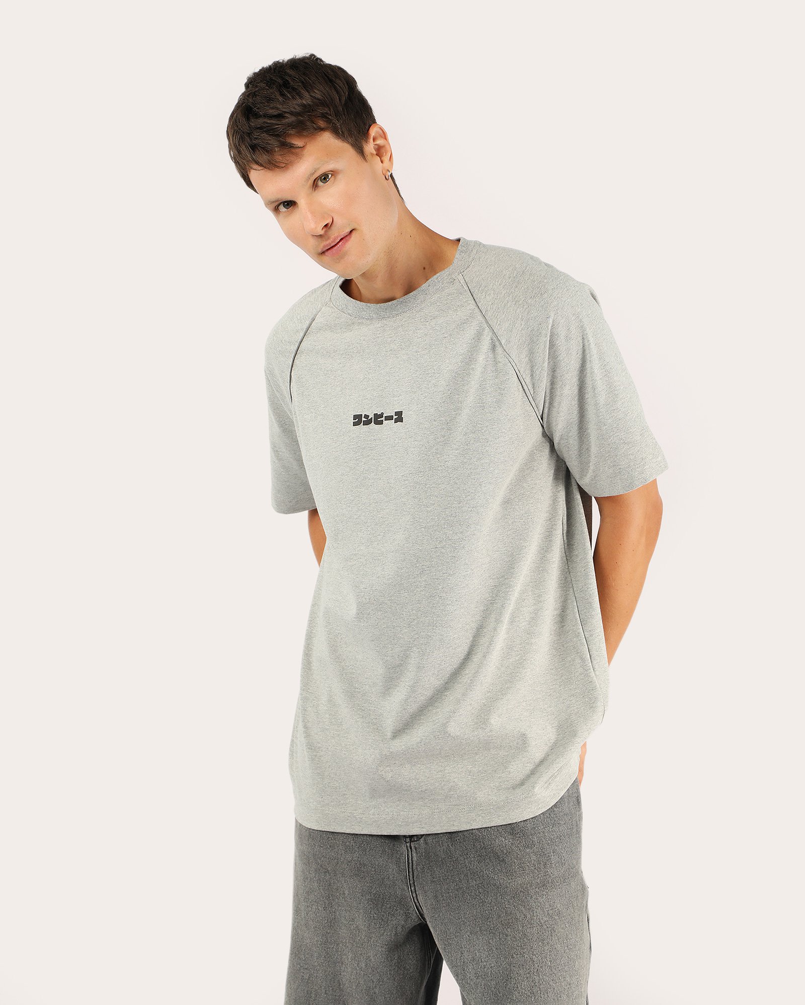 Riachuelo | Camiseta masculina relaxed lettering - cinza | One Piece