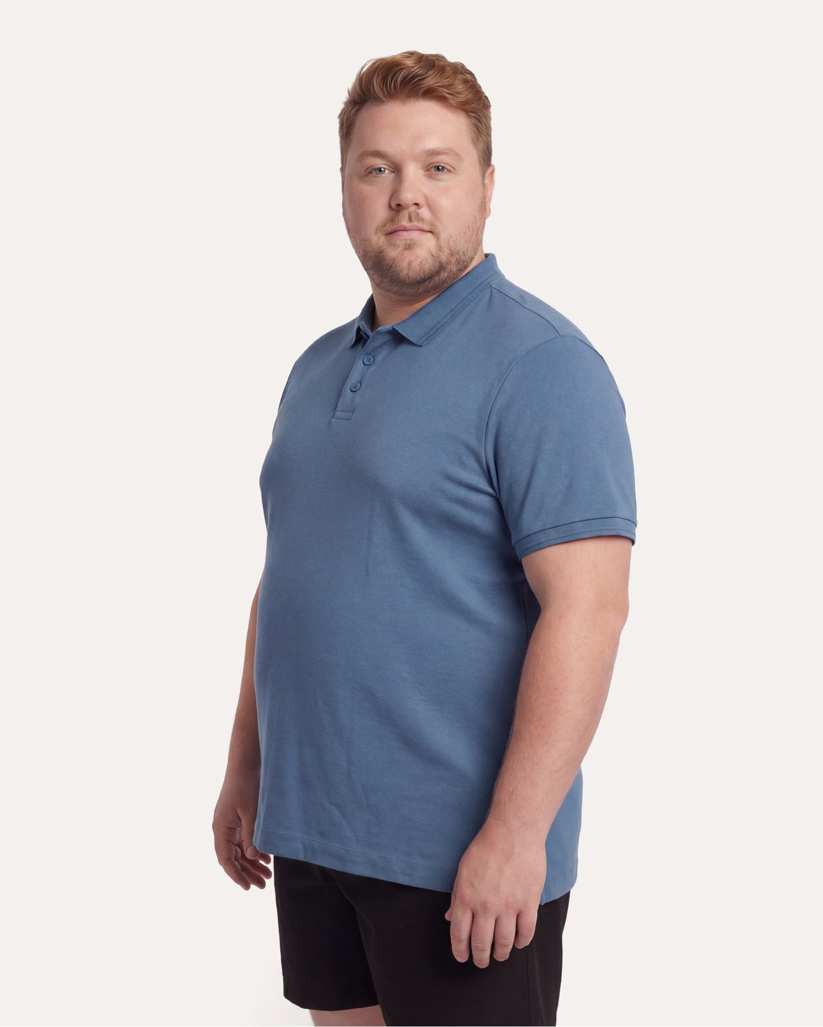 Camisa polo plus size masculina suedine - azul