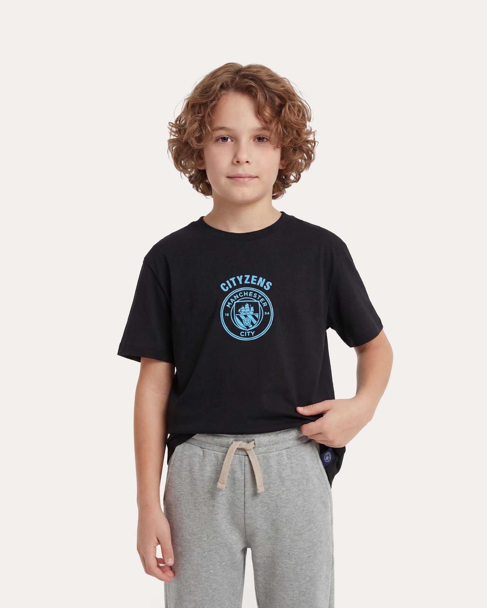 Camiseta infantil Manchester City Cityzens 6-14A - preto