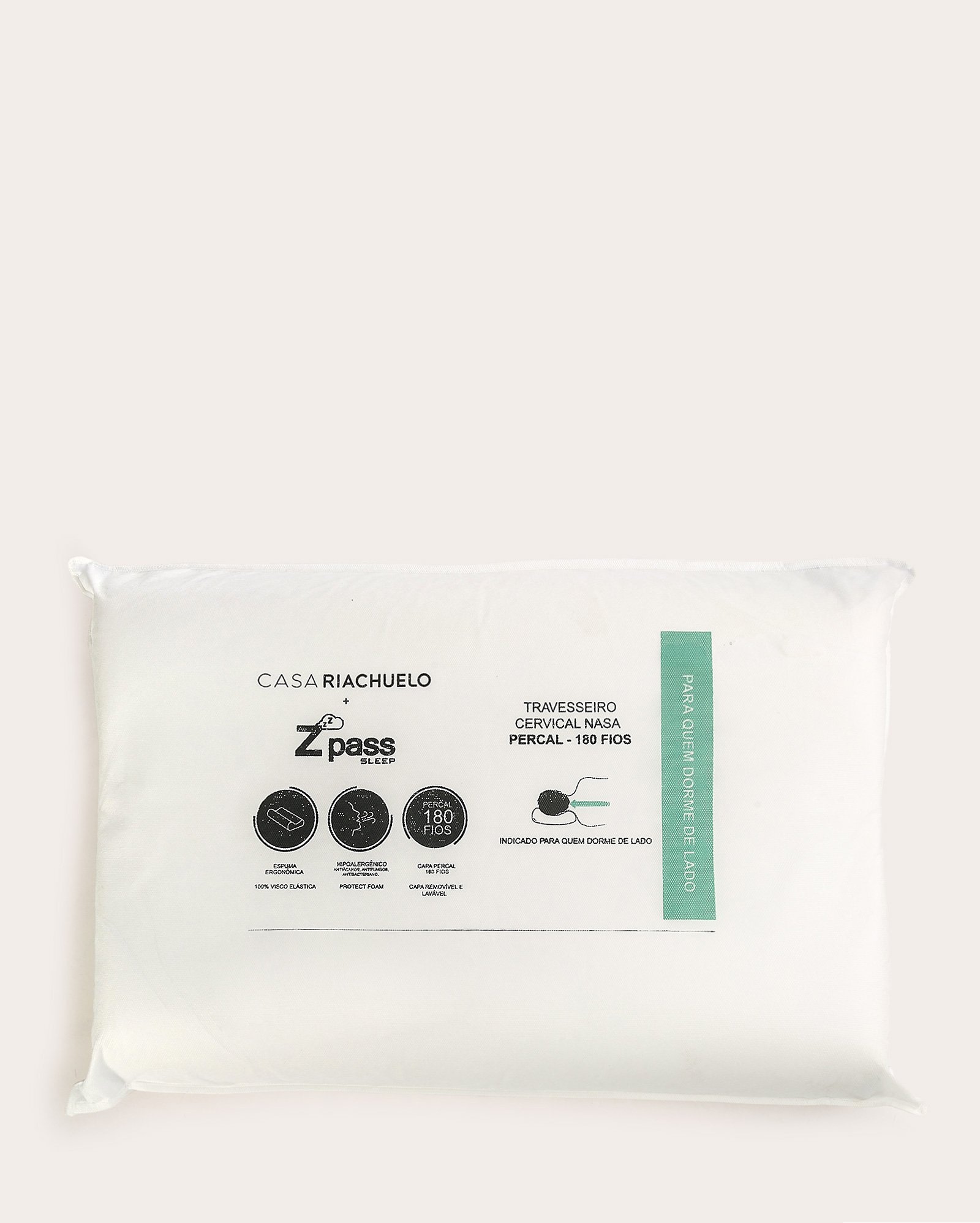 Travesseiro comfort cervical percal 180 fios - branco | Casa Riachuelo