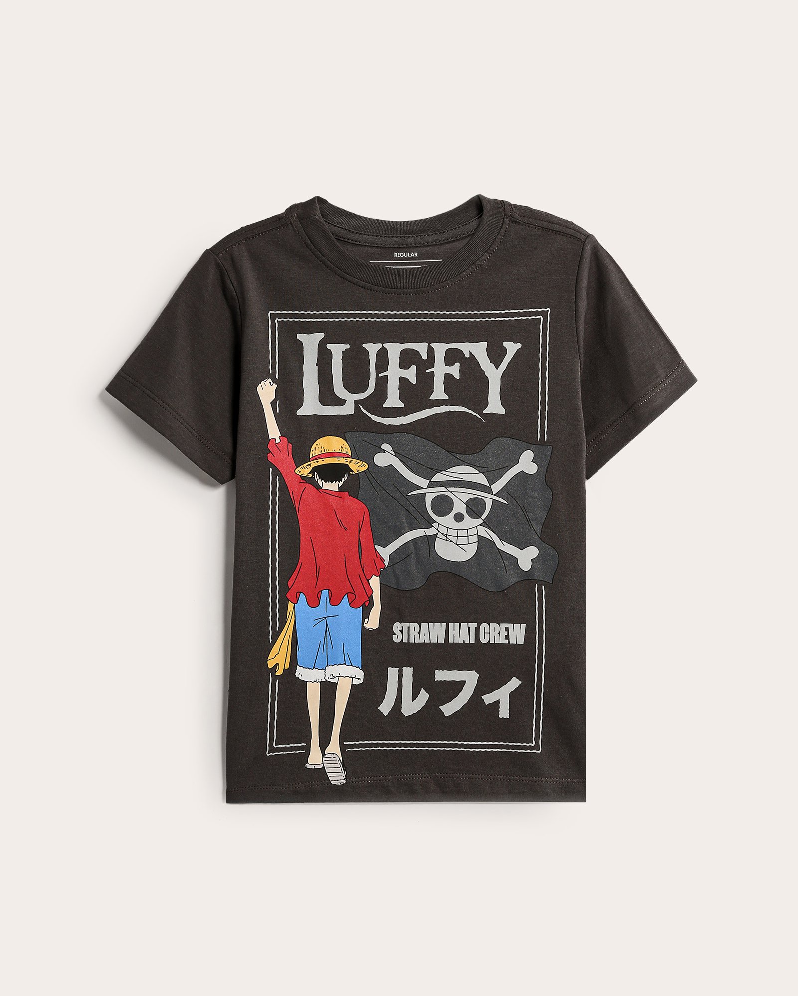 Camiseta infantil Luffy 6-14A - cinza | One Piece