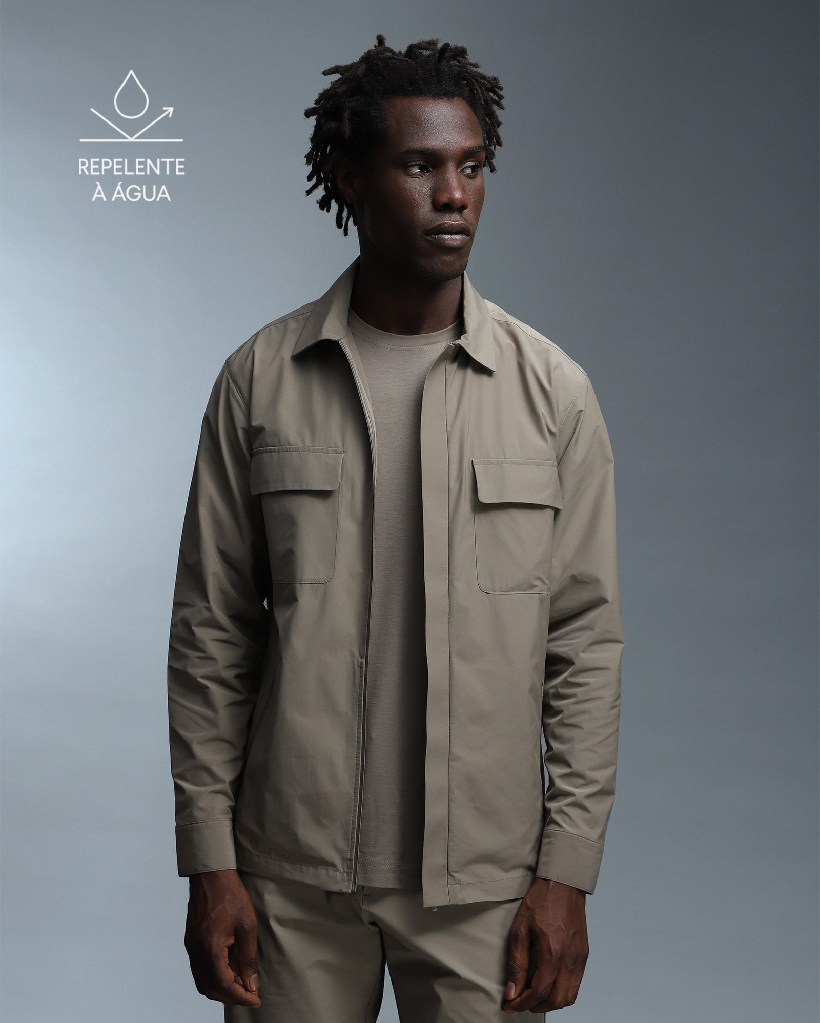 Jaqueta masculina Tech D-Ultras resistente à água - bege