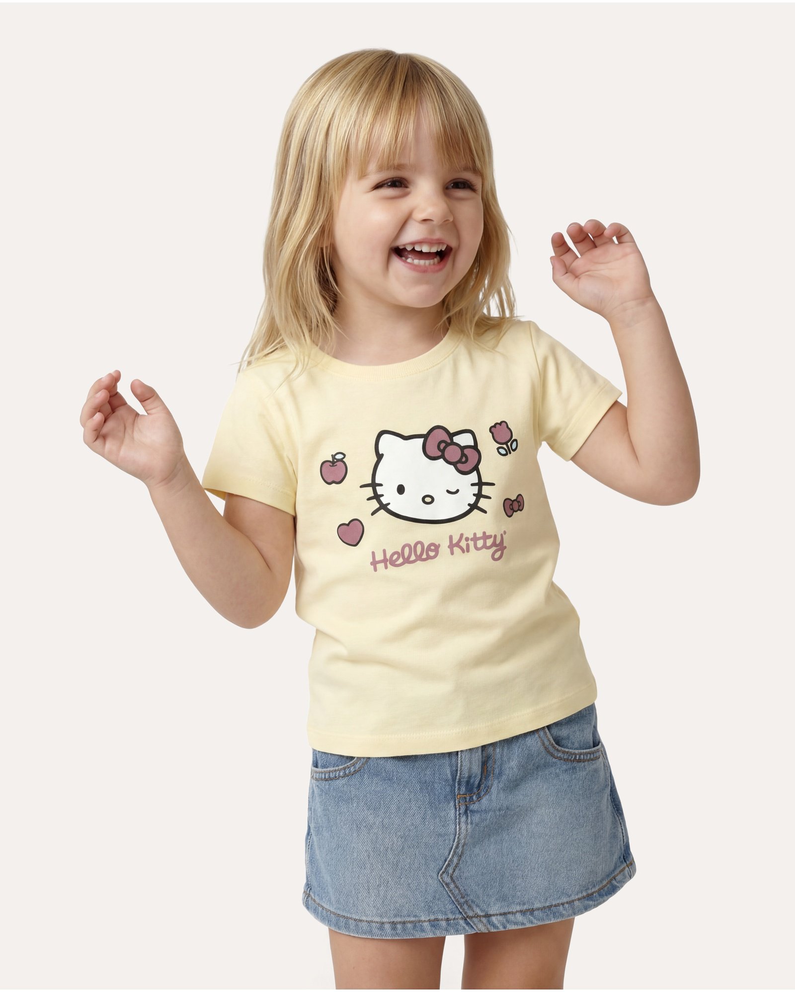 Camiseta infantil boxy Hello Kitty 1-6A - amarela | Sanrio