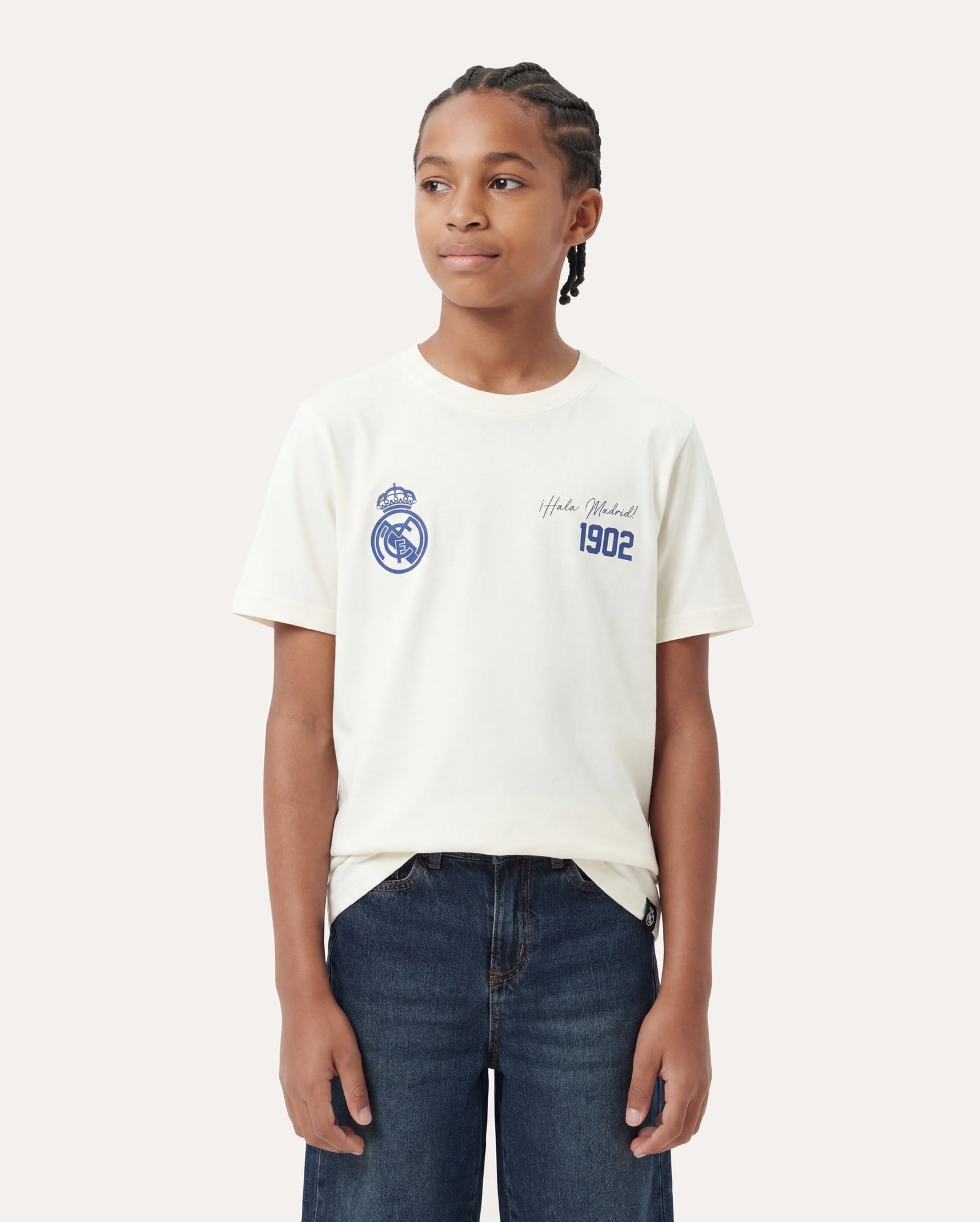 Camiseta infantil Hala Madrid 6-14A - branca | Real Madrid