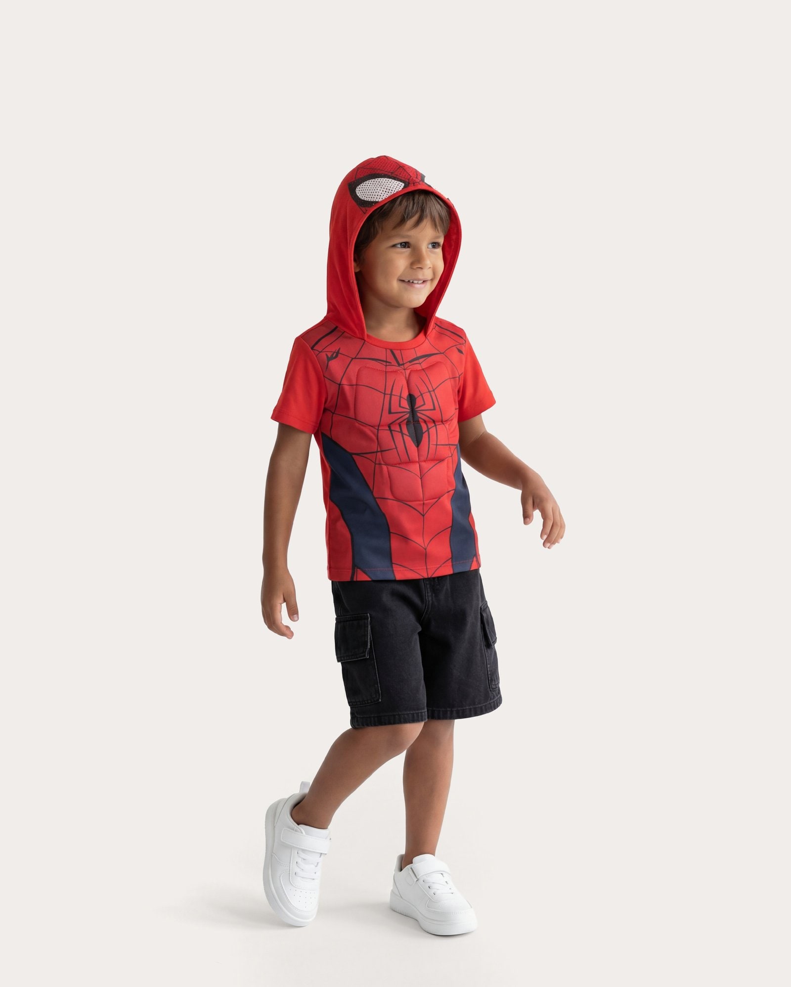 Camiseta infantil com capuz Homem-Aranha 1-6A - vermelha | Marvel
