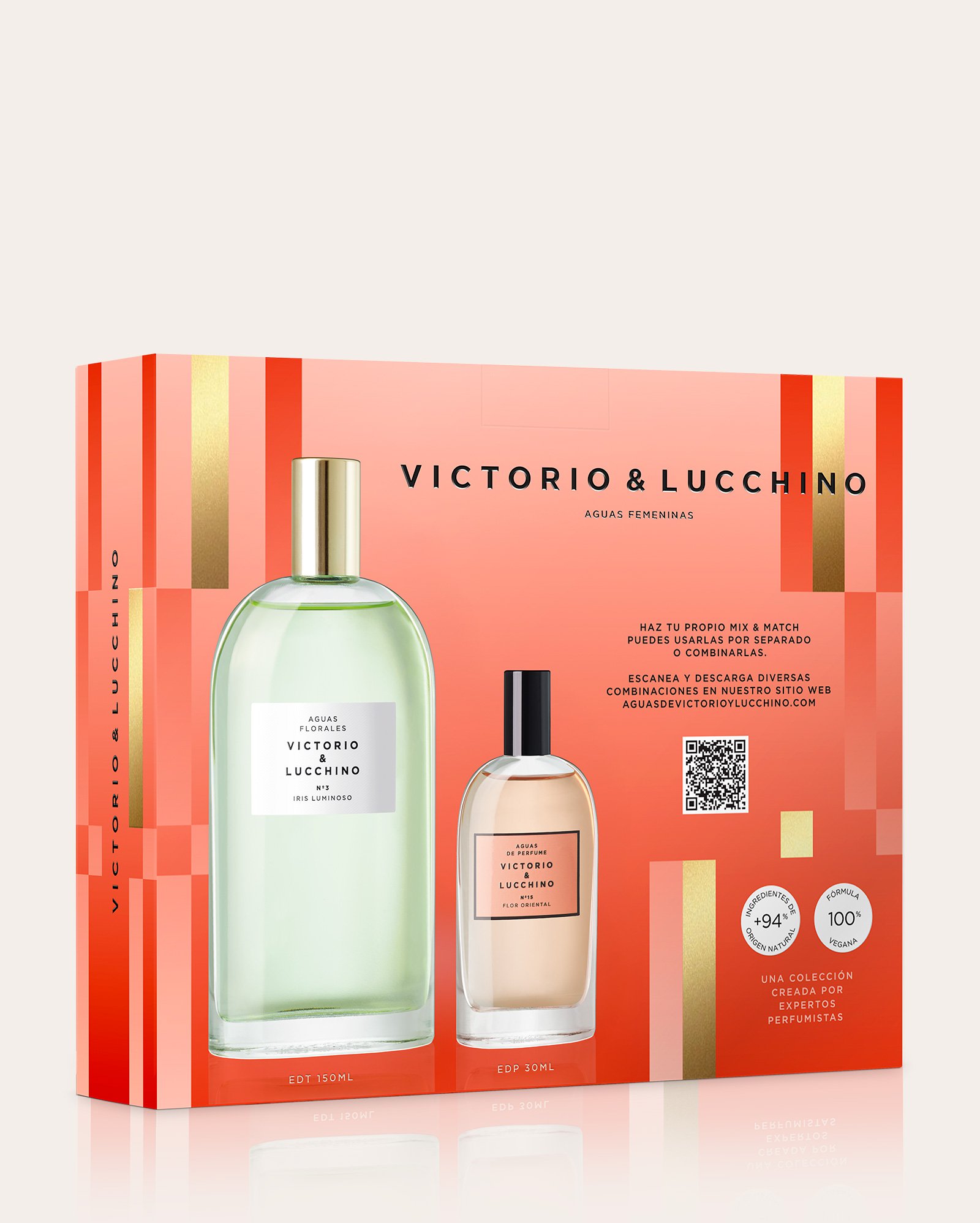 Kit perfume feminino Nº15 Flor Oriental EDT 150ml + perfume Nº3 Iris Luminoso EDP 30ml | Victorio & Lucchino
