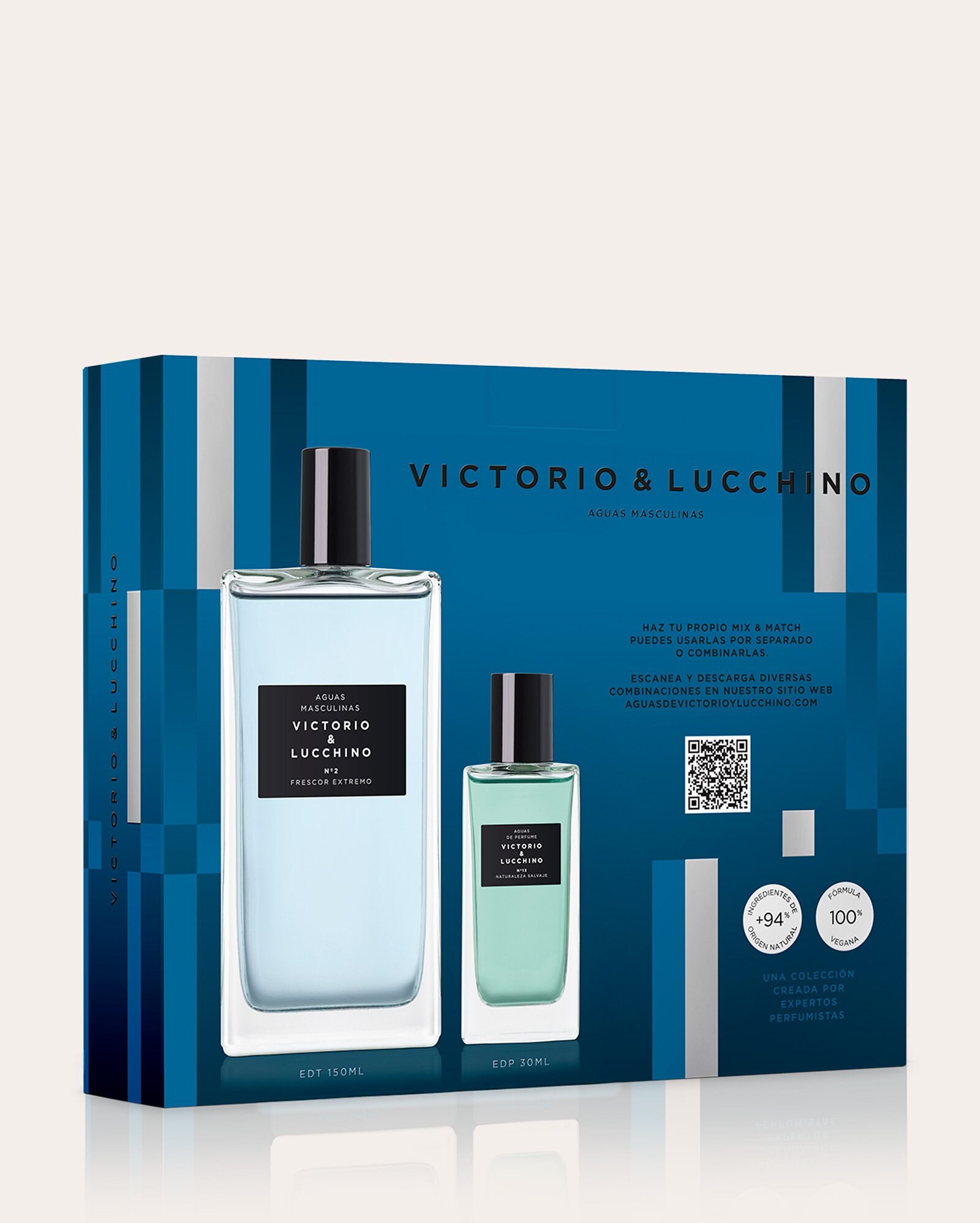 Kit perfume masculino Atardecer magnético Nº8 EDT 150ml + perfume Frescor Extremo Nº2 EDT 30ml | Victorio & Lucchino