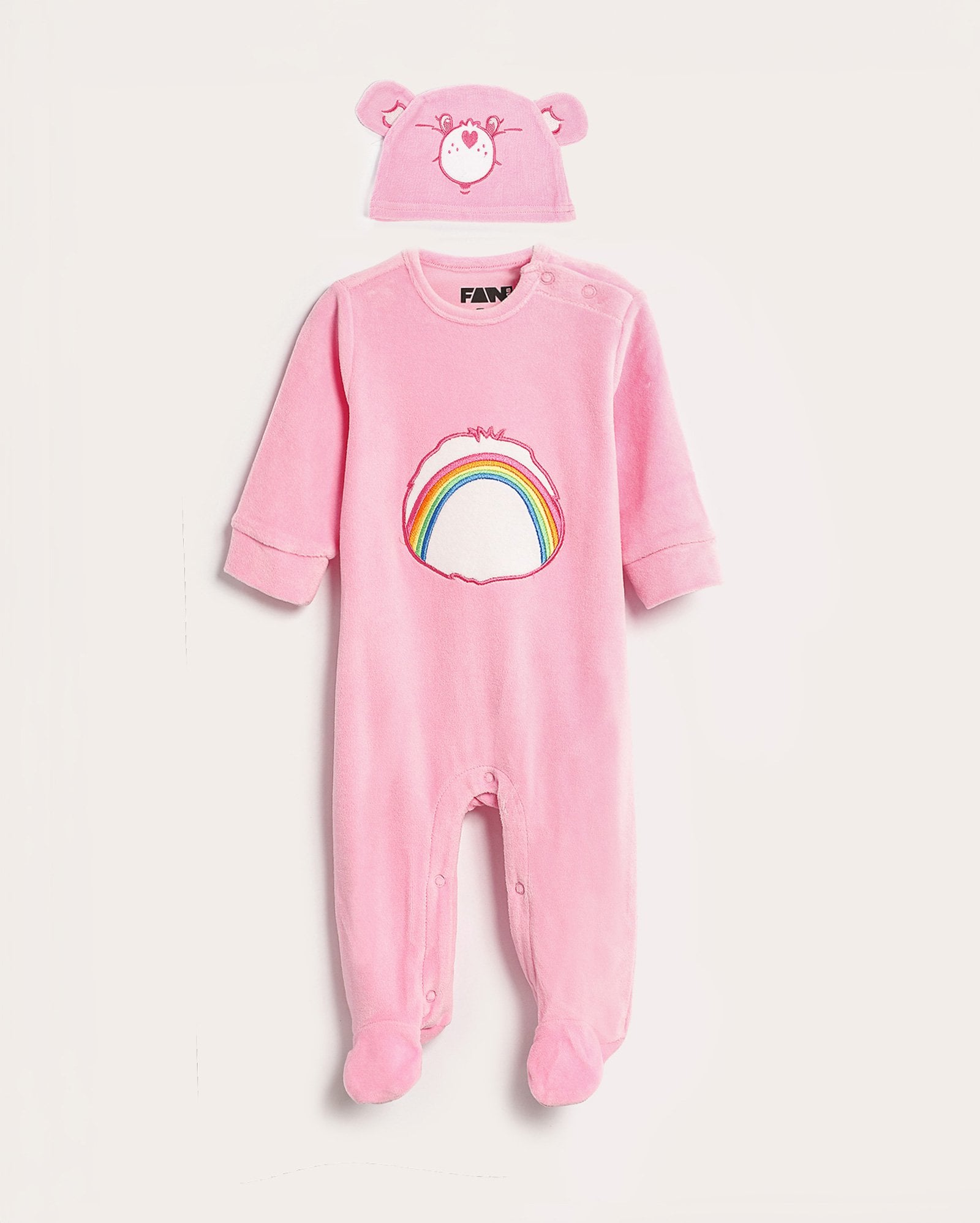 Macacão bebê em plush Ursinhos Carinhosos - rosa | FANLAB