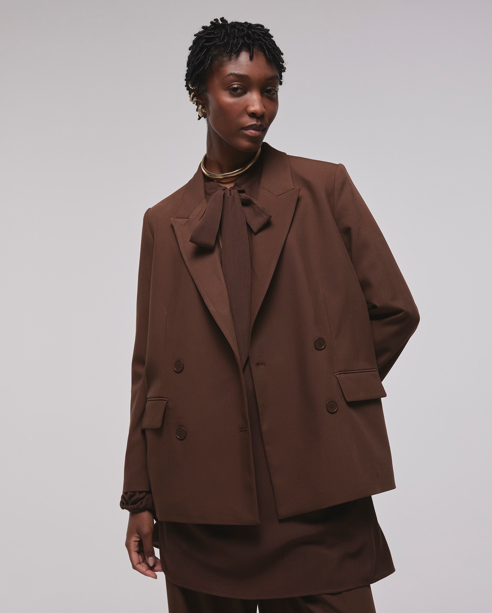 Blazer feminino oversized - marrom | Juliana Jabour - Special Edition