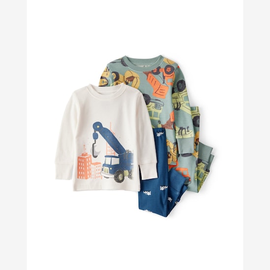 Pijama longo bebê 4 peças construção - multicor | Carter's