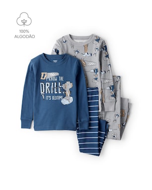 Pijama longo bebê 4 peças it's bedtime - multicor | Carter's