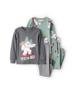 Pijama longo bebê 4 peças Yeti for bed - multicor | Carter's