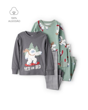 Pijama longo bebê 4 peças Yeti for bed - multicor | Carter's