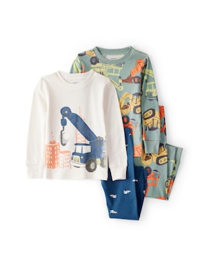 Pijama longo infantil 4 peças construção - multicor | Carter's