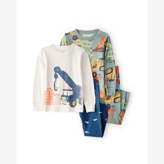 Pijama longo infantil 4 peças construção - multicor | Carter's