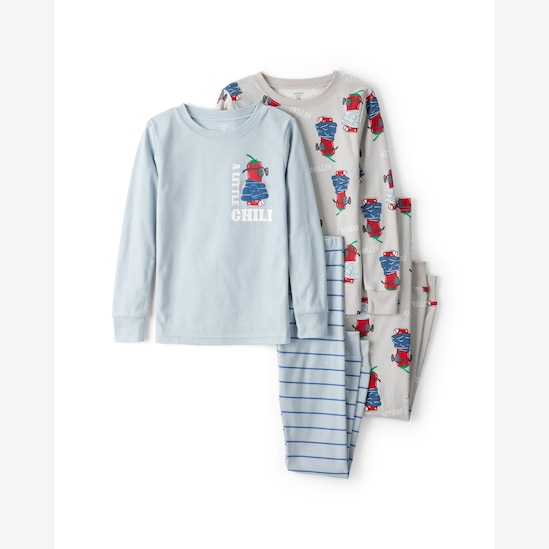 Pijama longo infantil 4 peças chillin' - multicor | Carter's