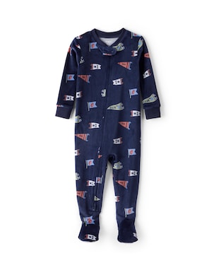 Macacão pijama infantil em plush soccer - azul | Carter's