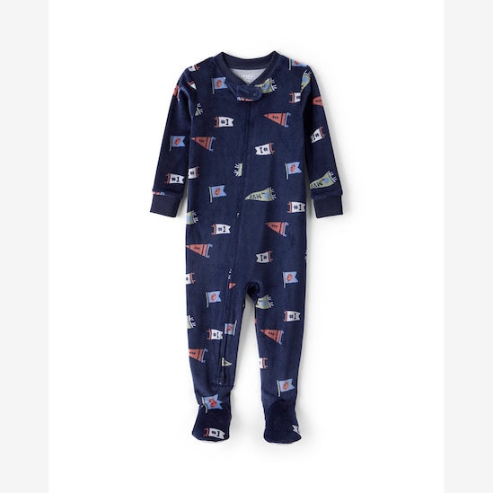 Macacão pijama infantil em plush soccer - azul | Carter's