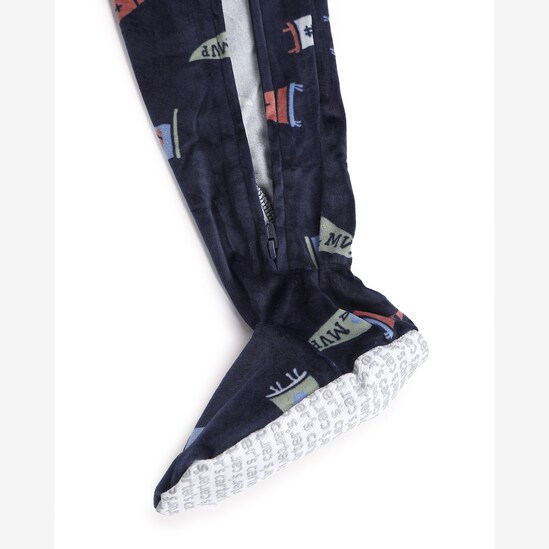 Macacão pijama infantil em plush soccer - azul | Carter's