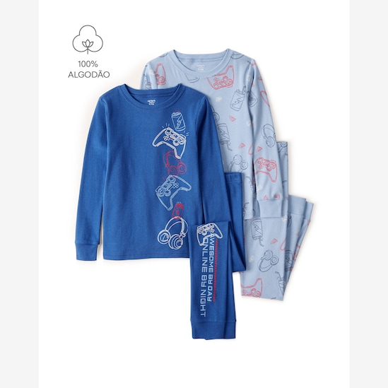 Pijama infantil 4 peças video game - multicor | Carter's