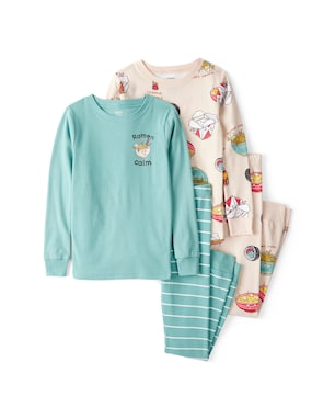 Pijama longo infantil 4 peças ramen calm - multicor | Carter's