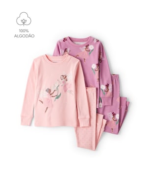 Pijama longo bebê 4 peças fadinhas - multicor | Carter's